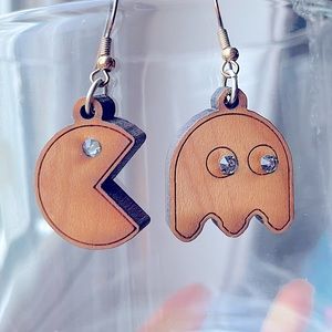PAC MAN dangle earrings
